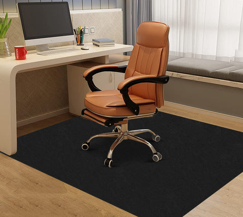 CORVINO 床保護マット160×140cm デスクマット カーペット椅子マット フロアマット 傷防止 フローリングマット 滑り止め 吸音 足元マット カット可能 (Black)